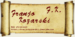 Franjo Kozarski vizit kartica